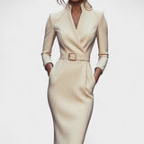 Inês | Rochie Elegantă cu Cinturón