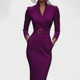 Inês | Rochie Elegantă cu Cinturón