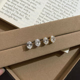 Oval Luxe — Cercei cu Zircon Oval din Argint 925