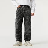 Edvard | Jean Denim cu Efect Pixelat pentru Bărbați