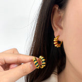 Culoare Stud — Brincos de Presiune din Oțel Colorat