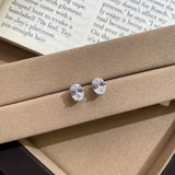 Oval Luxe — Cercei cu Zircon Oval din Argint 925