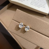 Oval Luxe — Cercei cu Zircon Oval din Argint 925