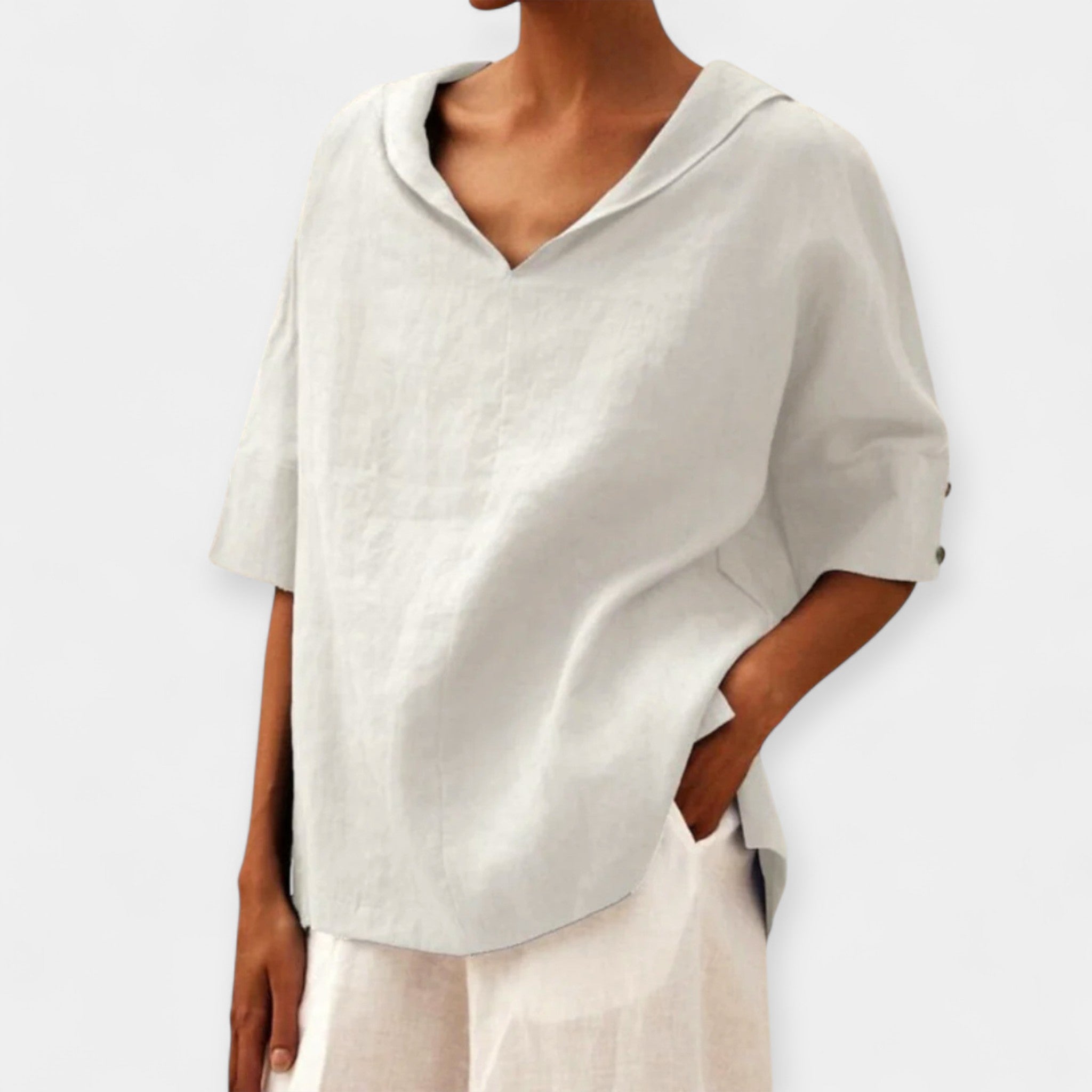 Soraya | Bluza din in cu croi larg