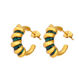 Culoare Stud — Brincos de Presiune din Oțel Colorat