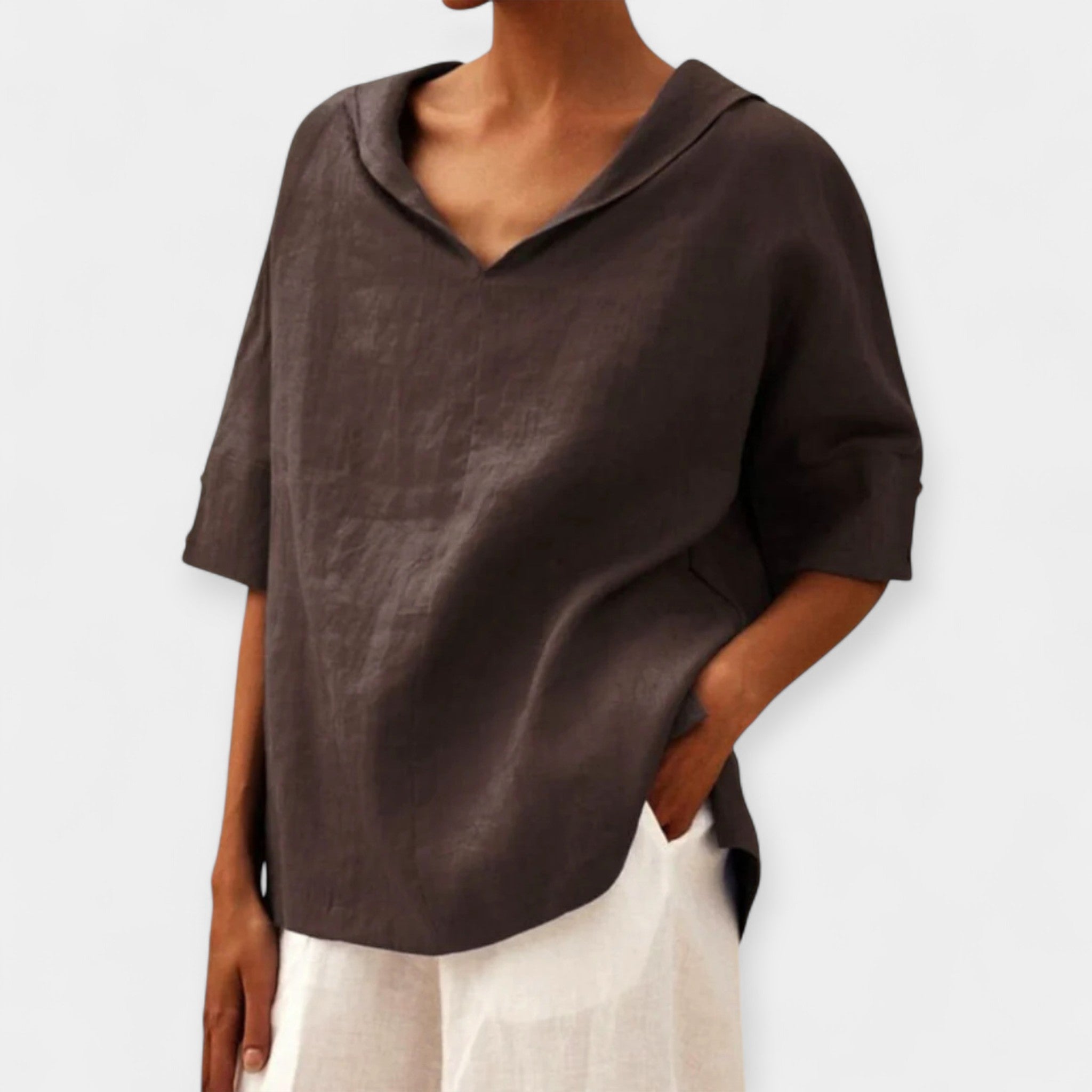 Soraya | Bluza din in cu croi larg