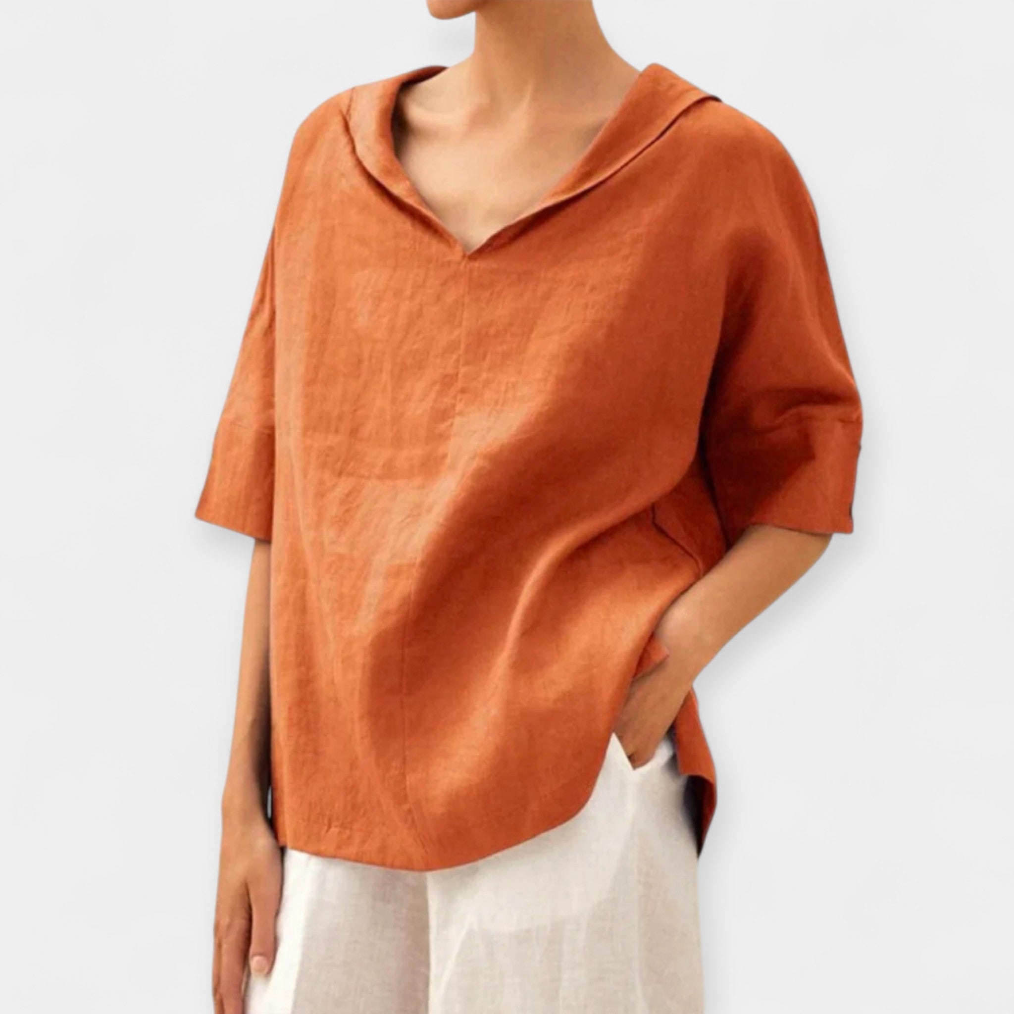 Soraya | Bluza din in cu croi larg