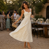 Alba – rochie midi fluidă cu textură florală