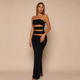 Catalina – rochie lungă cu siluetă ajustată și deschideri senzuale