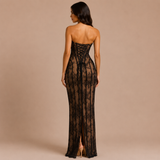 Gabriela - Rochie maxi fără bretele cu corset și silueta ajustată