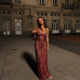 Gabriela - Rochie maxi fără bretele cu corset și siluetă ajustată