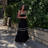 Lucía - Rochie Mini fără bretele cu volane și margine contrastantă