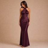Luciana – rochie ajustată din satin cu cădere