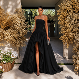 Isabela - Rochie fără bretele cu corset plisat și fustă voluminoasă