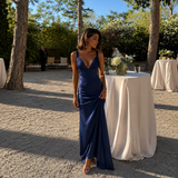 Verónica - Rochie maxi satinat cu corset structurat și siluetă sirenă