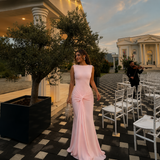 Mónica - Rochie maxi mulată cu nod frontal și fustă sirenă