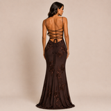 Rebeca - Rochie maxi cu corset cu cupe și broderie florală