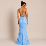 Rebeca - Rochie maxi cu corset cu cupe și broderie florală