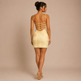 Patricia - Rochie mini cu corset cu cupă și broderie florală