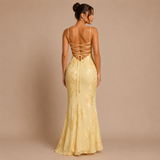 Rebeca - Rochie maxi cu corset cu cupe și broderie florală
