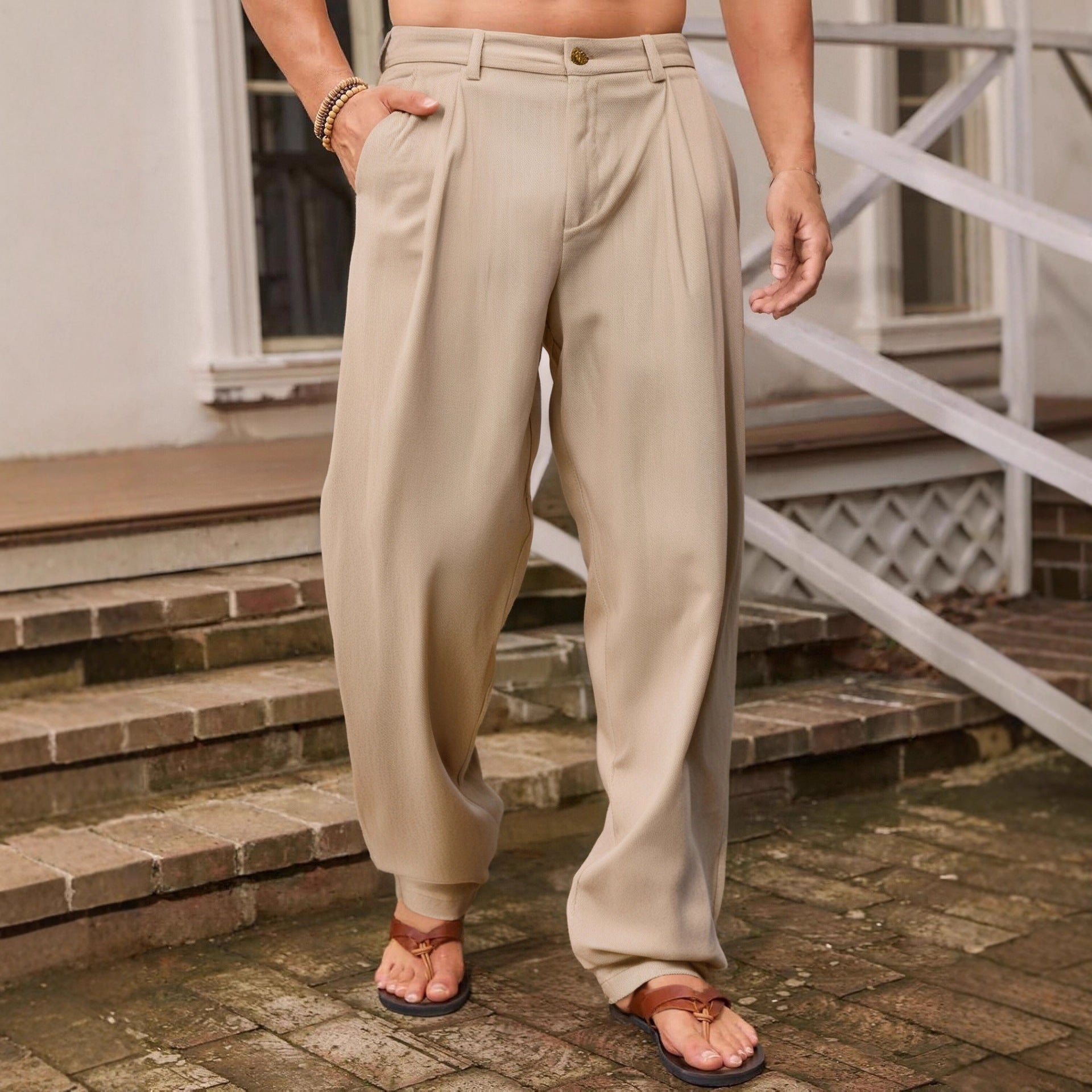 Niccolo | PANTALONI LARGI DIN LIN