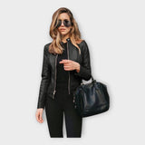 Johanna | Geacă din piele cu detalii de modă