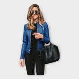 Johanna | Geacă din piele cu detalii de modă