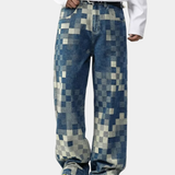 Edvard | Jean Denim cu Efect Pixelat pentru Bărbați