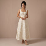 Alba – rochie midi fluidă cu textură florală