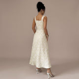 Alba – rochie midi fluidă cu textură florală